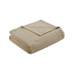 Madison Park Liquid Cotton Twin Blanket in Linen