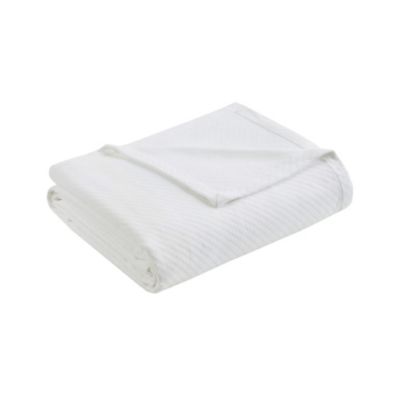 Madison Park Liquid Cotton King Blanket in White