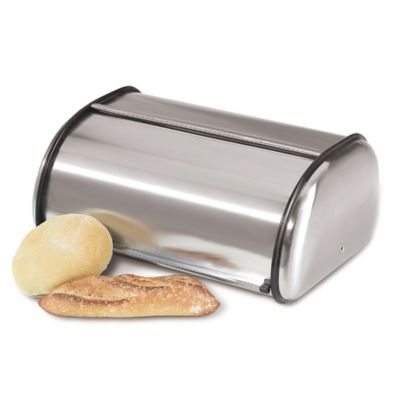 Oggi Stainless Steel /Frosted/Tempered Glass Roll Top Bread Box 