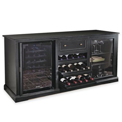 Wine Enthusiast Siena Nero Credenza With 28 Bottle Single Zone