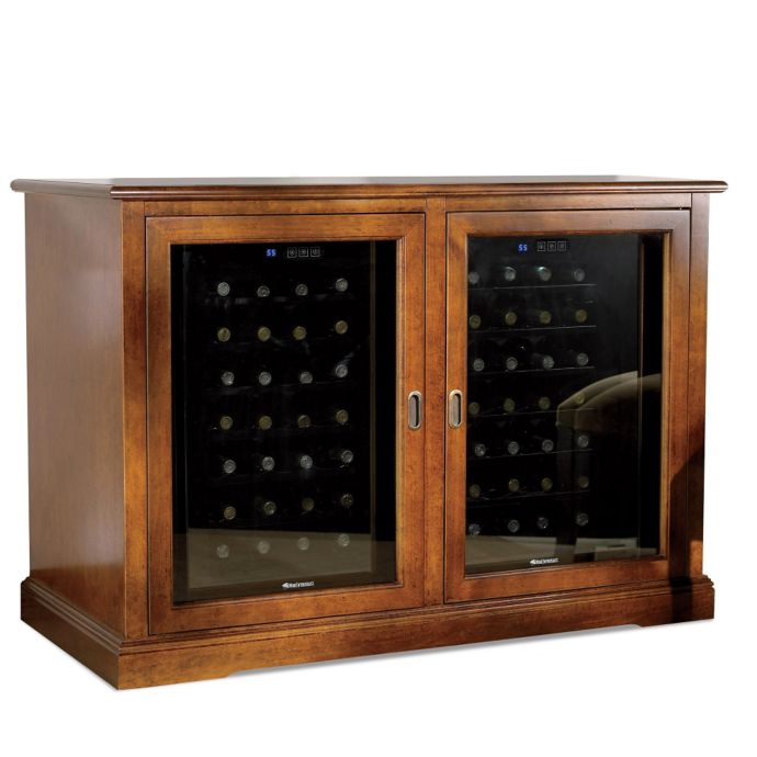 Wine Enthusiast Siena Mezzo Walnut Credenza With Two 28 Bottle