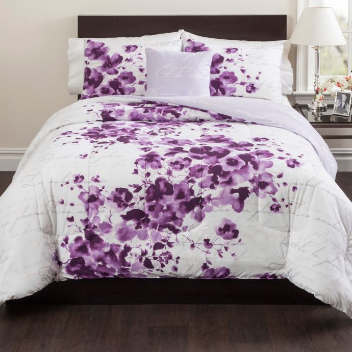 Cheshire Reversible Comforter Set In Purple Bed Bath Beyond