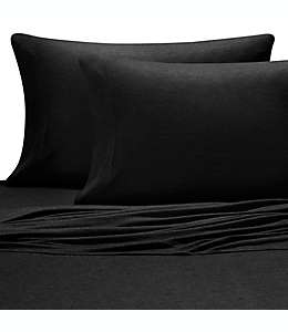 Fundas estándar de jersey de modal para almohadas Pure Beech® color negro, Set de 2 piezas