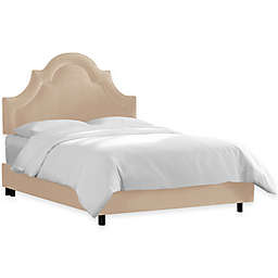 Skyline Furniture Hamilton California King Velvet Upholstered Bed in Pearl