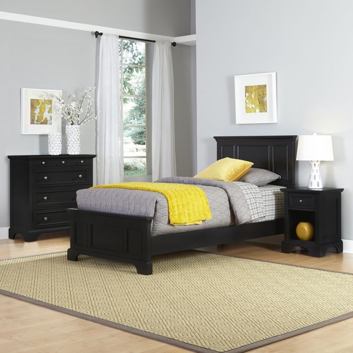 Home Styles Bedford 3-Piece Twin Bed, Nightstand and Chest ...