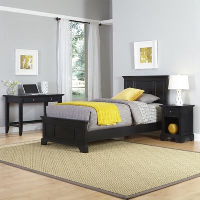 twin bed and desk set