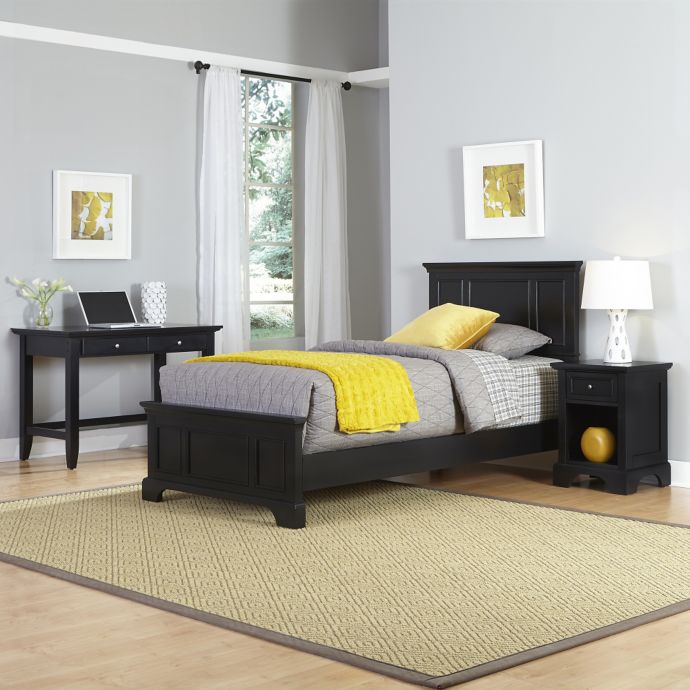 Home Styles Bedford 3 Piece Twin Bed Nightstand And Student Desk