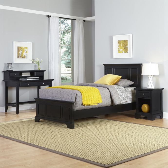 Home Styles Bedford 3Piece Twin Bed, Nightstand and Student Desk with