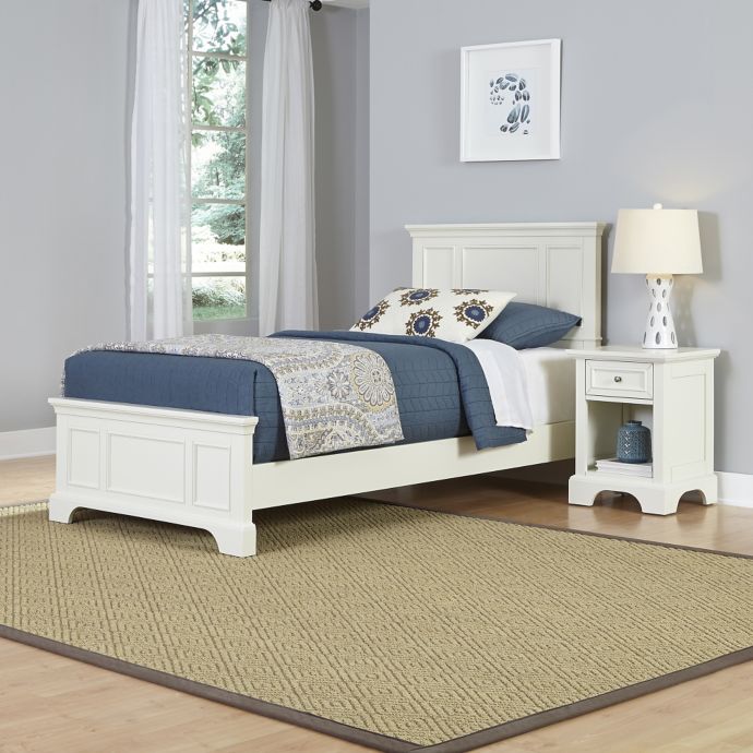 Home Styles Naples 2 Piece Twin Bed And Nightstand Set In White Bed Bath Beyond