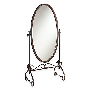 Clarisse 26-Inch x 63-Inch Oval Floor Mirror in Antique Brown. View a larger version of this product image.