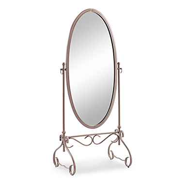 Clarisse 26-Inch x 63-Inch Oval Floor Mirror in Antique Brown. View a larger version of this product image.