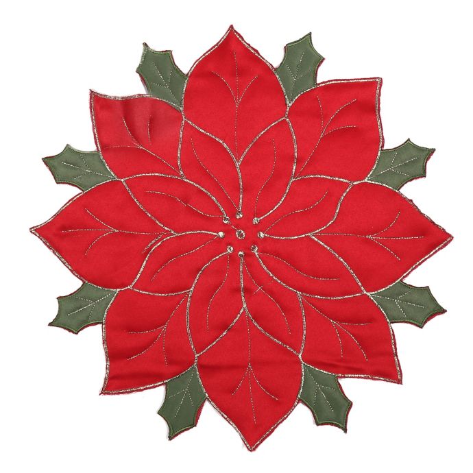 Quilted Poinsettia Placemat in Red Bed Bath and Beyond Canada