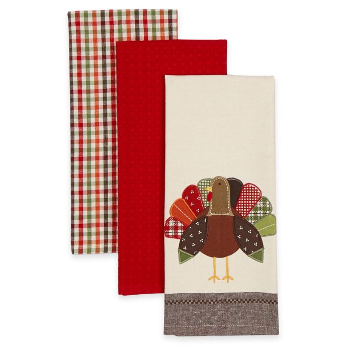 3 Pack Assorted Thanksgiving Kitchen Towels Bed Bath And Beyond
