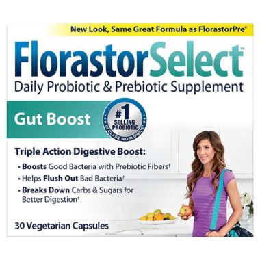Florastor Select&trade; 30-Count Daily Probiotic &amp; Prebiotic Supplement Capsules. View a larger version of this product image.