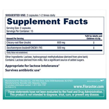 Florastor Select&trade; 30-Count Daily Probiotic &amp; Prebiotic Supplement Capsules. View a larger version of this product image.