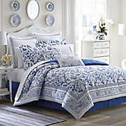 Laura Ashley&reg; Charlotte 4-Piece King Comforter Set in China Blue