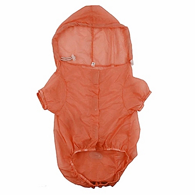Pet Life&reg; Medium Waterproof Folding Travel Dog Raincoat in Orange. View a larger version of this product image.