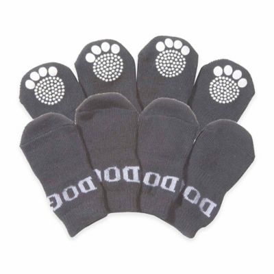 Rubberized Sole Dog Socks (Set of 4)