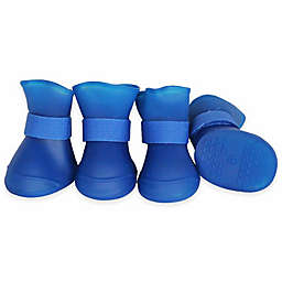 Pet Life&reg; Protective Multi-Terrain Rubberized Medium Dog Shoes in Blue (Set of 4)