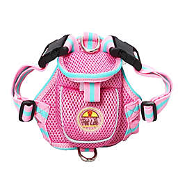 Adjustable Mesh Large Pet Harness with Reflective Trim in Pink