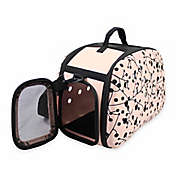 Narrow Shell Perforated Collapsible Pet Carrier in Pink/Black