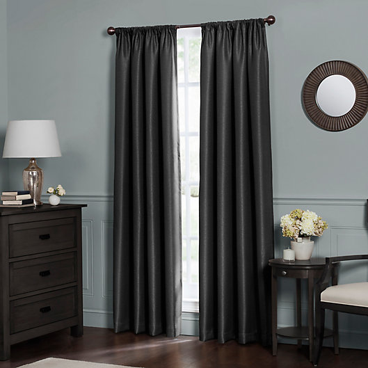 Alternate image 1 for Emery 63-Inch Rod Pocket Insulated 100% Blackout Window Curtain Panel in Black