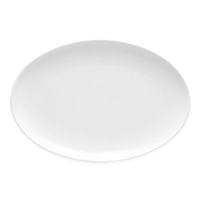 Noritake&reg; White on White Swirl 16-Inch Oval Platter
