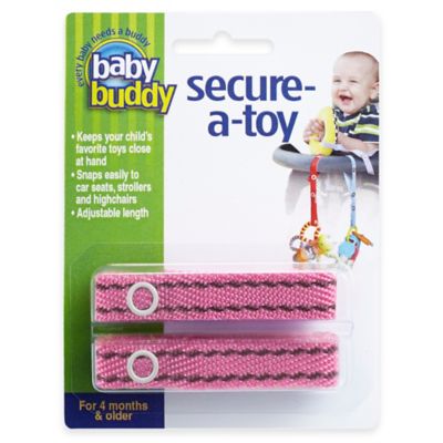 Baby Buddy&reg; 2-Pack Secure-A-Toy in Pink/Brown