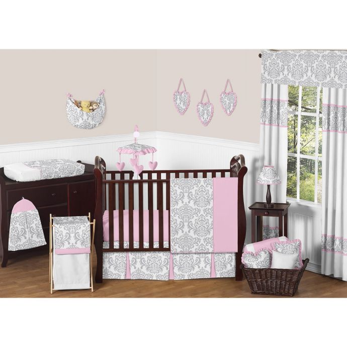 Sweet Jojo Designs Elizabeth 4 Piece Crib Bedding Set In Pink Grey