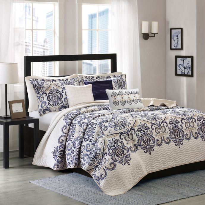 Madison Park Cali 6 Piece Quilted Coverlet Set Bed Bath Beyond