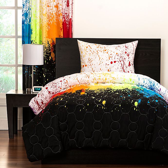 Alternate image 1 for Crayola® Cosmic Burst 2-Piece Reversible Twin Comforter Set in Black