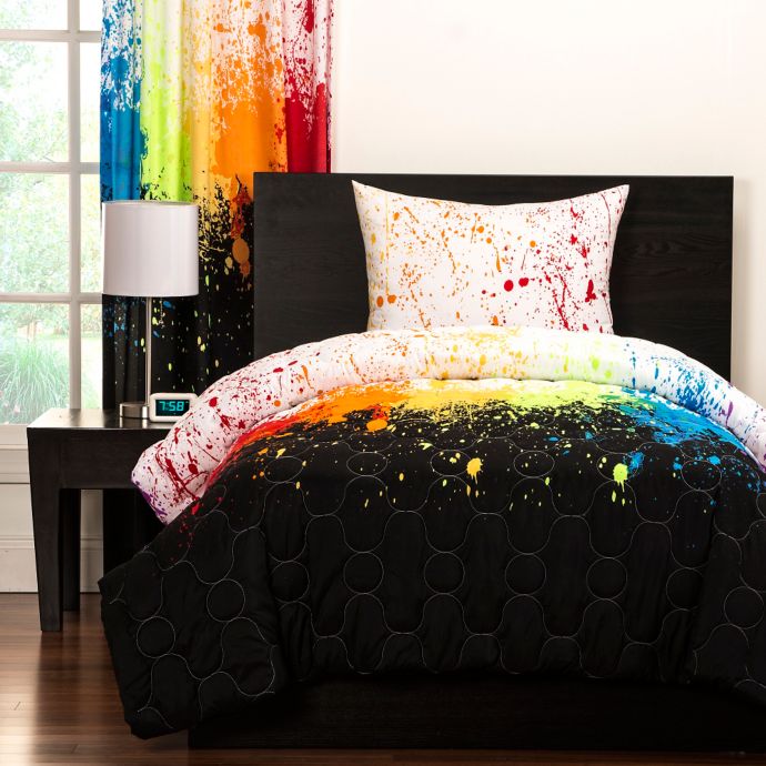 Crayola Cosmic Burst Reversible Comforter Set In Black Bed Bath