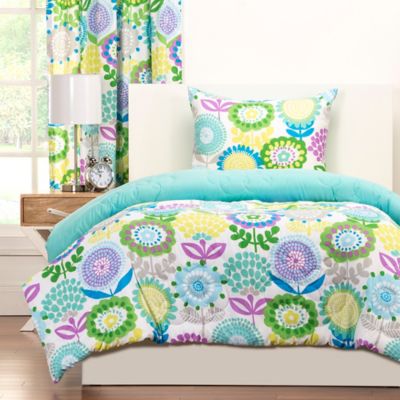 Crayola&reg; Pointillist Pansy Reversible Twin Comforter Set