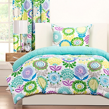 Crayola&reg; Pointillist Pansy Reversible Comforter Set. View a larger version of this product image.