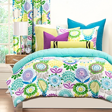 Crayola&reg; Pointillist Pansy Reversible Comforter Set. View a larger version of this product image.