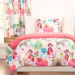 Crayola® Purrty Cat 2-Piece Reversible Twin Comforter Set in Pink/White