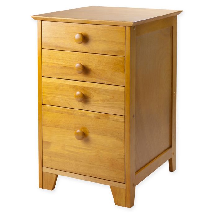 4 Drawer Wood File Cabinet With Honey Finish Bed Bath Beyond