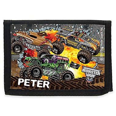 Monster Jam&reg; Madness Child&#39;s Tri-Fold Wallet in Black. View a larger version of this product image.