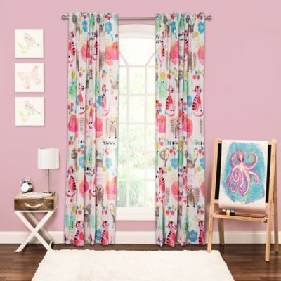 Crayola Purrty Cat 84 Inch Rod Pocket Window Curtain Panel In