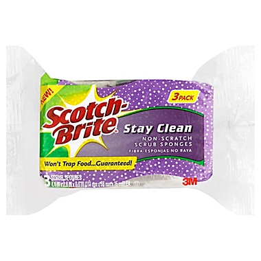 Scotch-Brite&reg; 3-Count Stay Clean Scrub Sponge. View a larger version of this product image.
