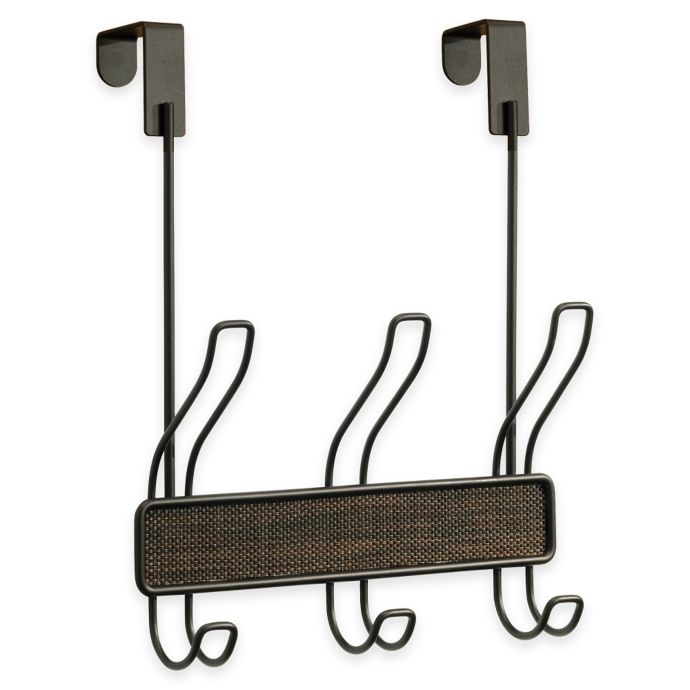 InterDesign® Twillo OvertheDoor 3Hook Coat Rack in Bronze Bed Bath
