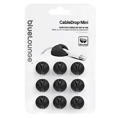 9-Pack CableDrop Mini Cable Holders in Black. View a larger version of this product image.