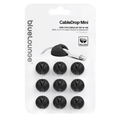 9-Pack CableDrop Mini Cable Holders in Black. View a larger version of this product image.