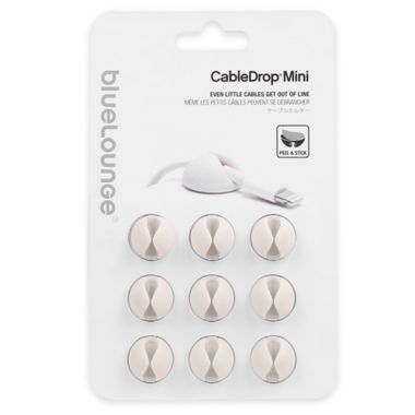 9-Pack CableDrop Mini Cable Holders in White. View a larger version of this product image.