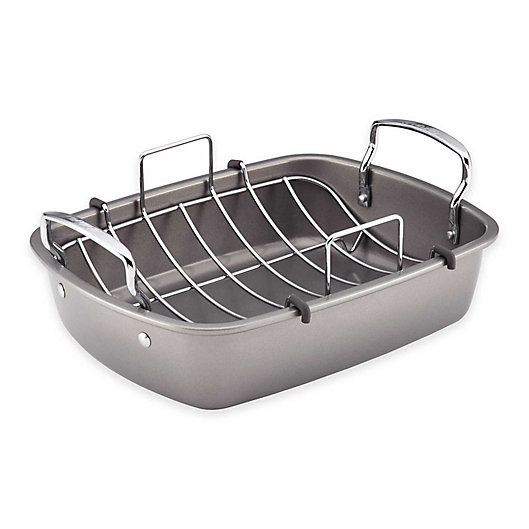 Alternate image 1 for Circulon® Bakeware 17-Inch x 13-Inch Nonstick Roaster with U-Rack