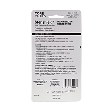 Core Values&trade; 2-Count Sterisheild Toothbrush Protector. View a larger version of this product image.