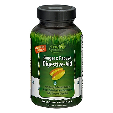 Irwin Naturals&reg; 60-Count Digestive Aid Liquid Softgels with Ginger &amp; Papaya. View a larger version of this product image.