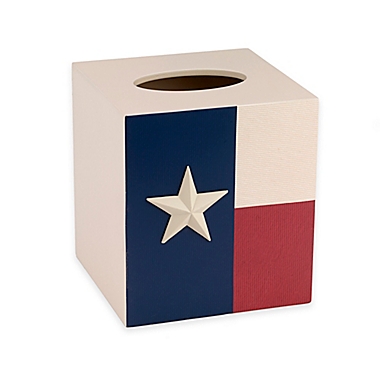 Avanti Texas State Flag Boutique Tissue Box Cover in Red/White/Blue. View a larger version of this product image.