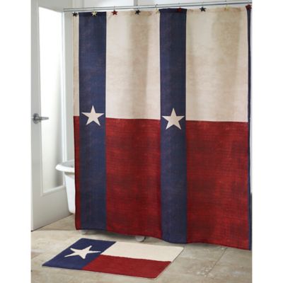 red white blue shower curtain