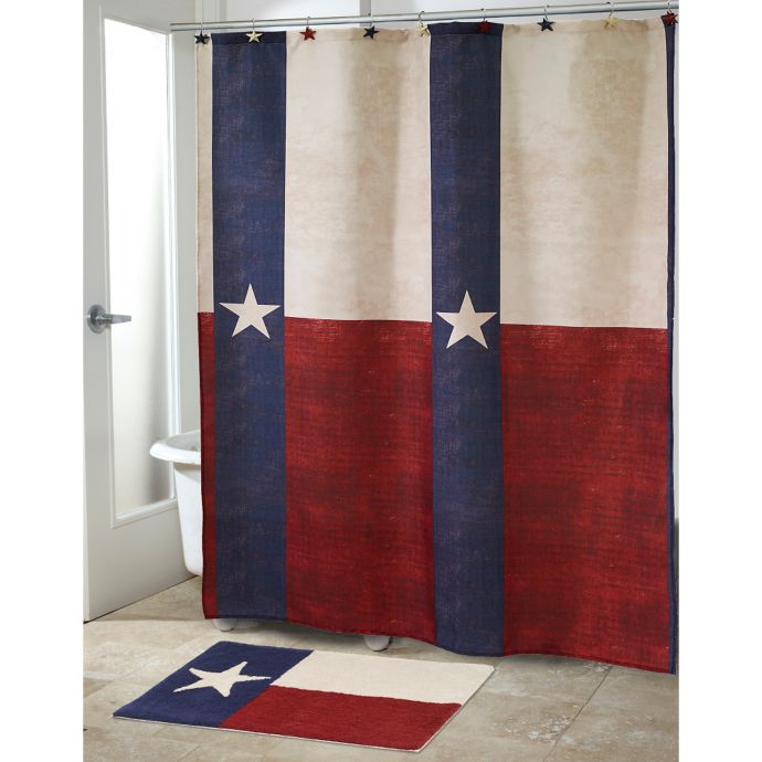 Avanti Texas State Flag Shower Curtain In Red White Blue Bed